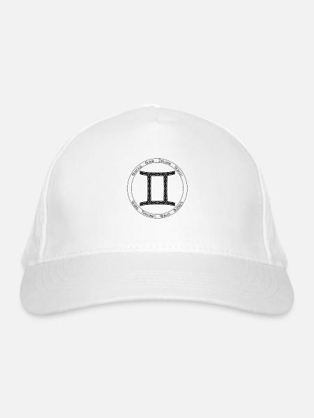 Tierkreis, Zwillinge - Zwillinge - Bio-Baseballkappe - Weiß