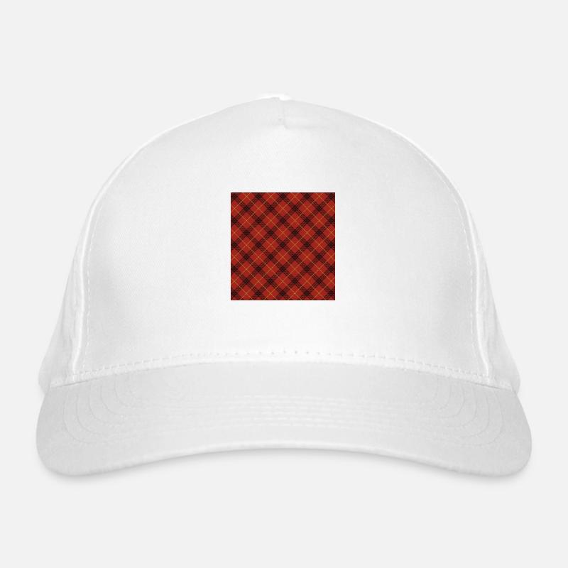 Muster Kariert Tartan Schottenstoff Stoffmuster - Bio-Baseballkappe - Weiß