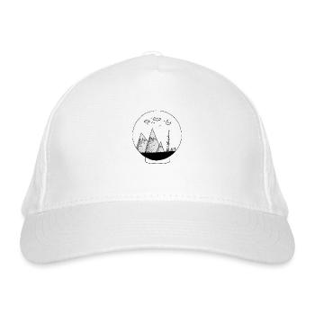 Snow globe mountains - Organic Baseball Cap - white - Front