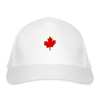 Kanadisches Flaggenmotiv - Bio-Baseballkappe - Weiß - Vorne