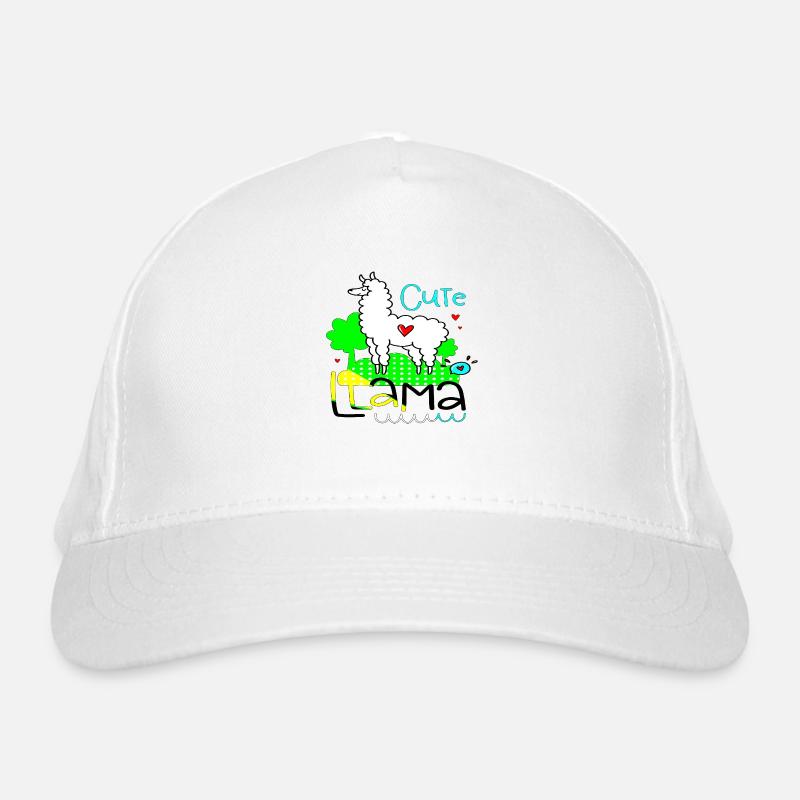 cute llama positive thoughts happy Organic Baseball Cap