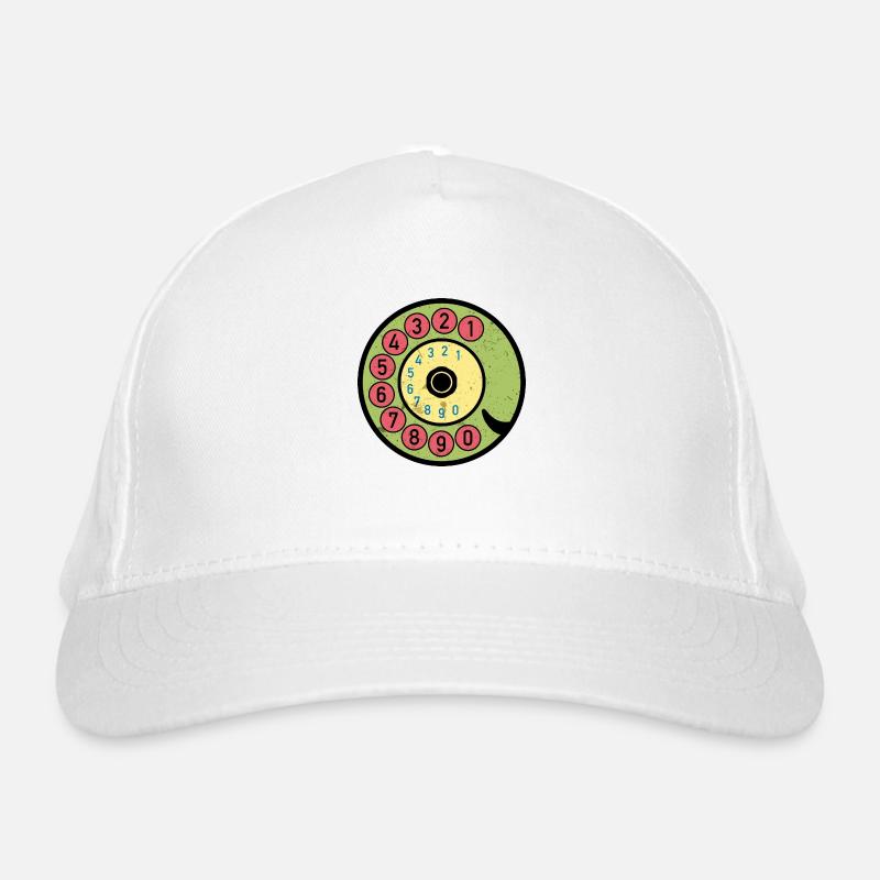 bunte Wählscheibe Vintage Retro Telefon Nostalgie Bio-Baseballkappe