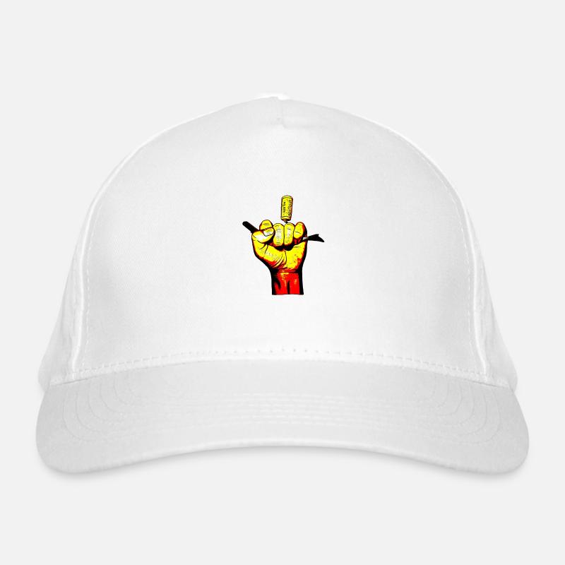 Main jaune au tire-bouchon Casquette classique bio