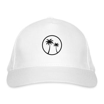 Palmen - Bio-Baseballkappe - Weiß - Vorne
