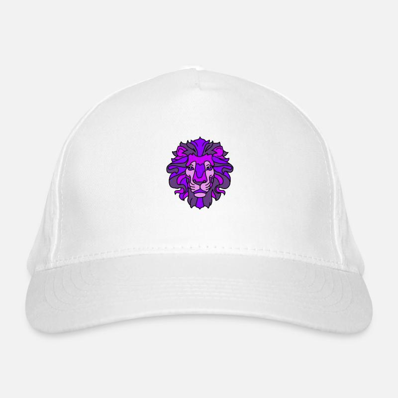 Violettes Löwenmaskendesign Bio-Baseballkappe