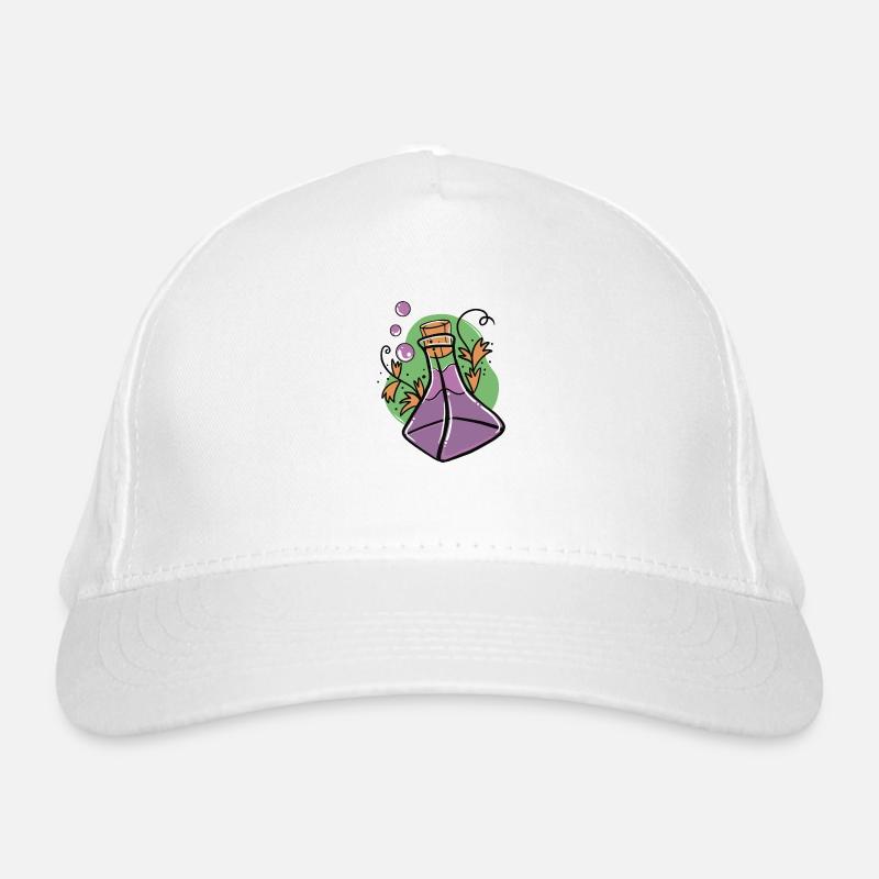 Ein Glas lila Gift mit Herbstlaub Bio-Baseballkappe