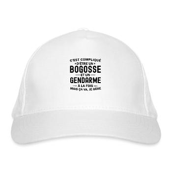 bogosse et gendarme / humour gendarme - Casquette classique bio - blanc - Devant