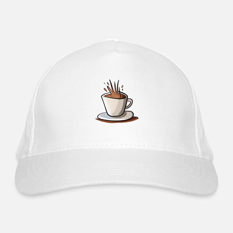 Kaffee Illustration Geschenkidee für Kaffeetrinker Bio-Baseballkappe