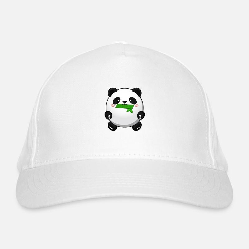 Fat Panda mit Bambus - Pandabär Cute Kawaii Bär Bio-Baseballkappe