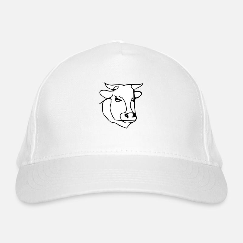 Sketch of cow's head Organic Baseball Cap