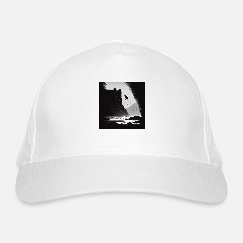 rough sea with cliffs Organic Baseball Cap