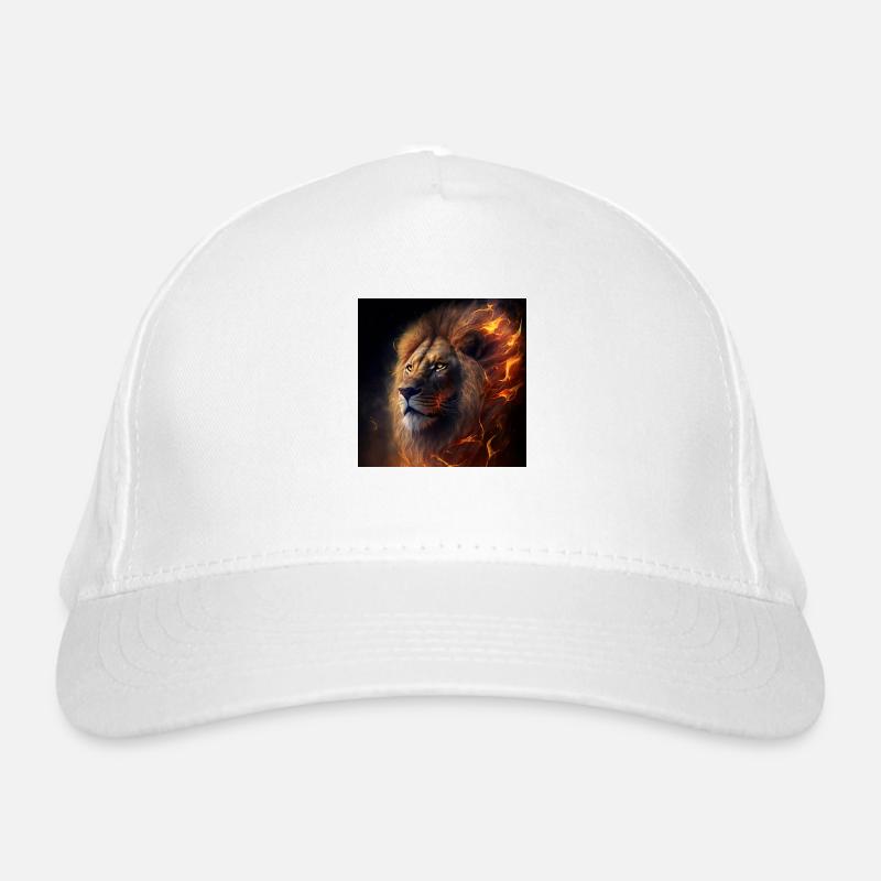 Flammender Löwe Bio-Baseballkappe