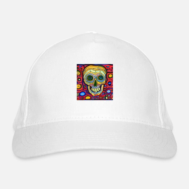 Fond coloré avec crâne Casquette classique bio