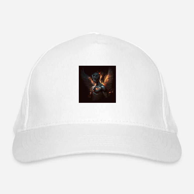 Fiery demonic angel Organic Baseball Cap