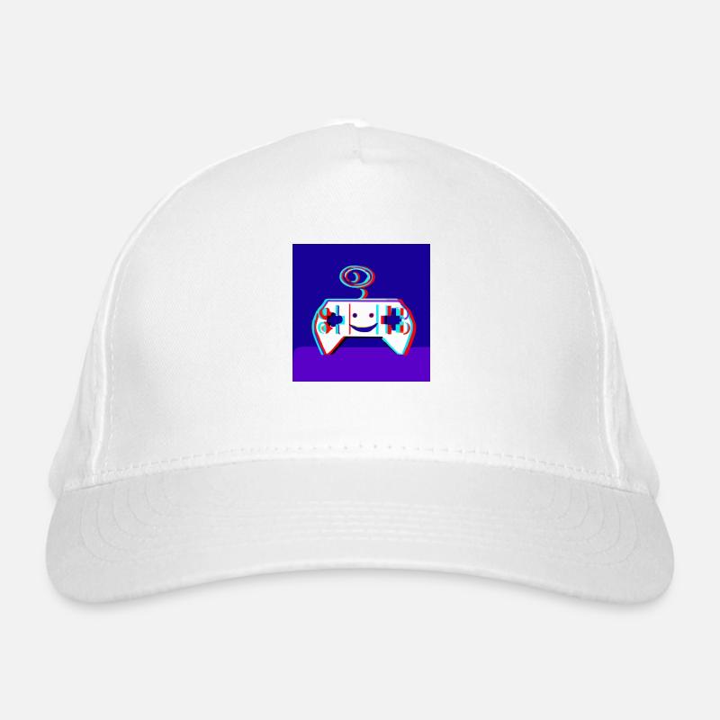 a PS-5 smiling illustroke Organic Baseball Cap
