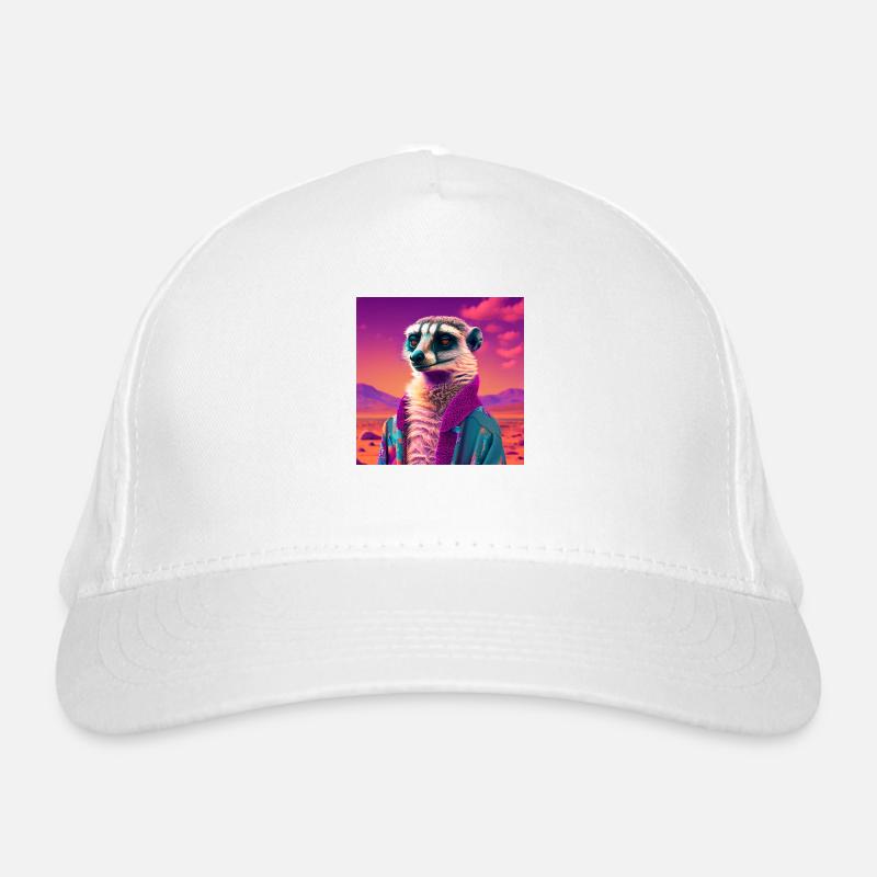 ERDMÄNNCHEN VAPORWAVE, moderne Kunst Neon Farben Bio-Baseballkappe