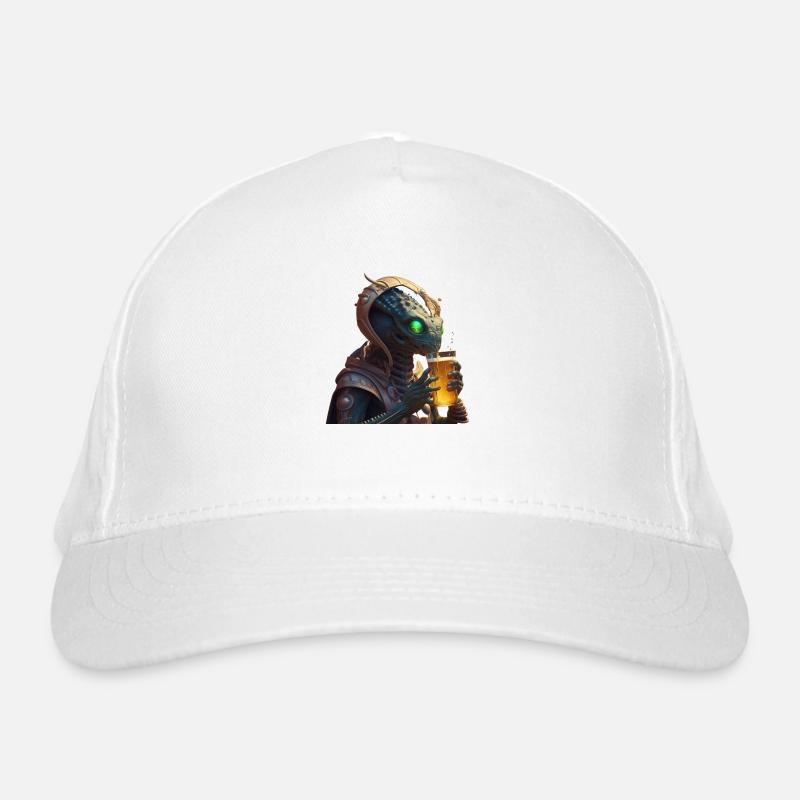 Alien trinkt Bier Bio-Baseballkappe