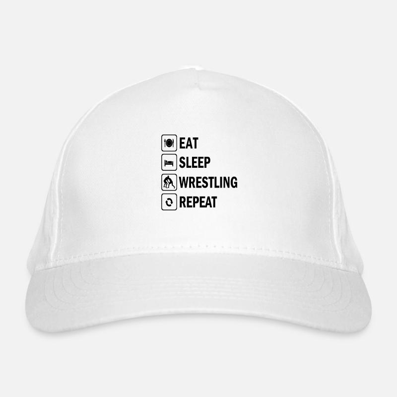 Eat Sleep Wrestling Repeat Casquette classique bio