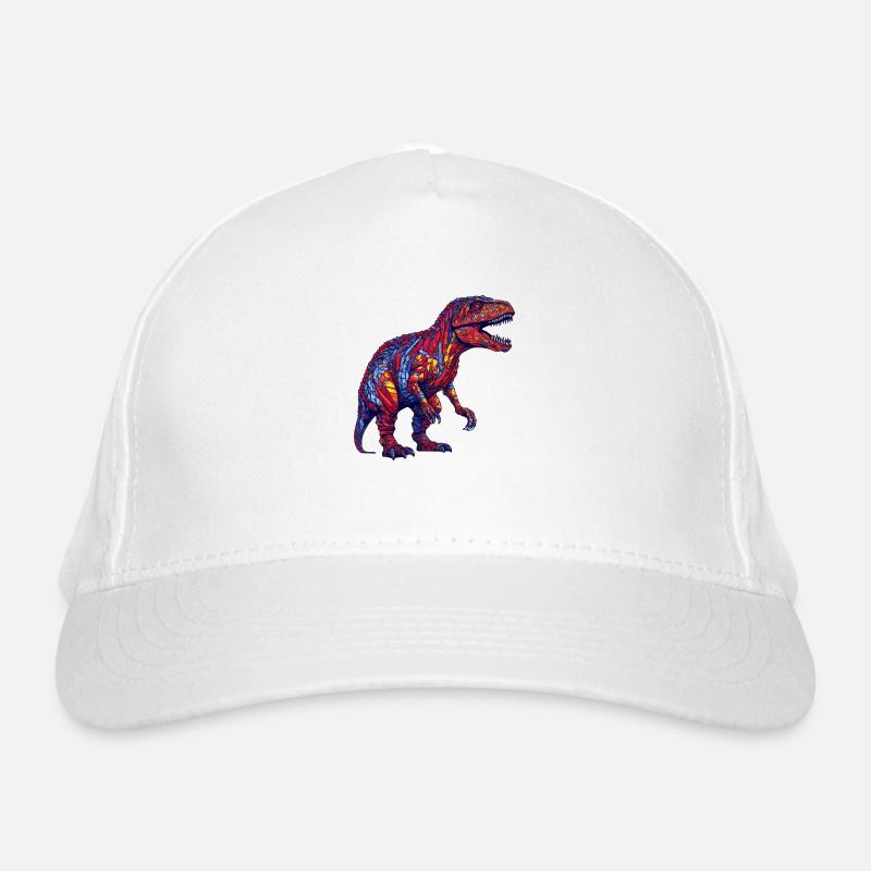 Dino Monster in bunten Farben und retro Optik Bio-Baseballkappe