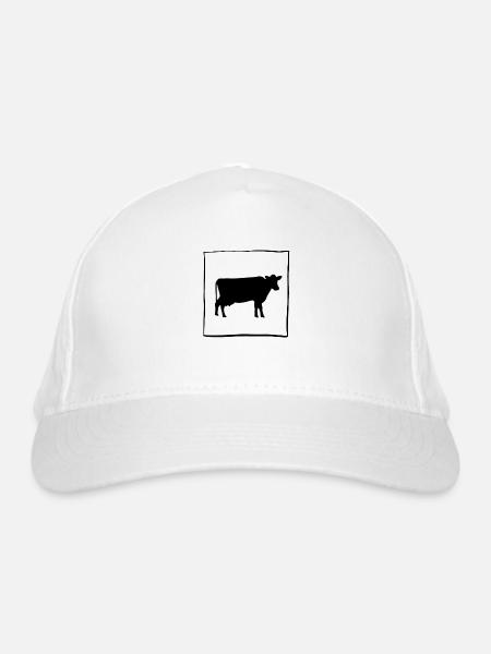 Kuh 1 - Bio-Baseballkappe - Weiß - Vorne