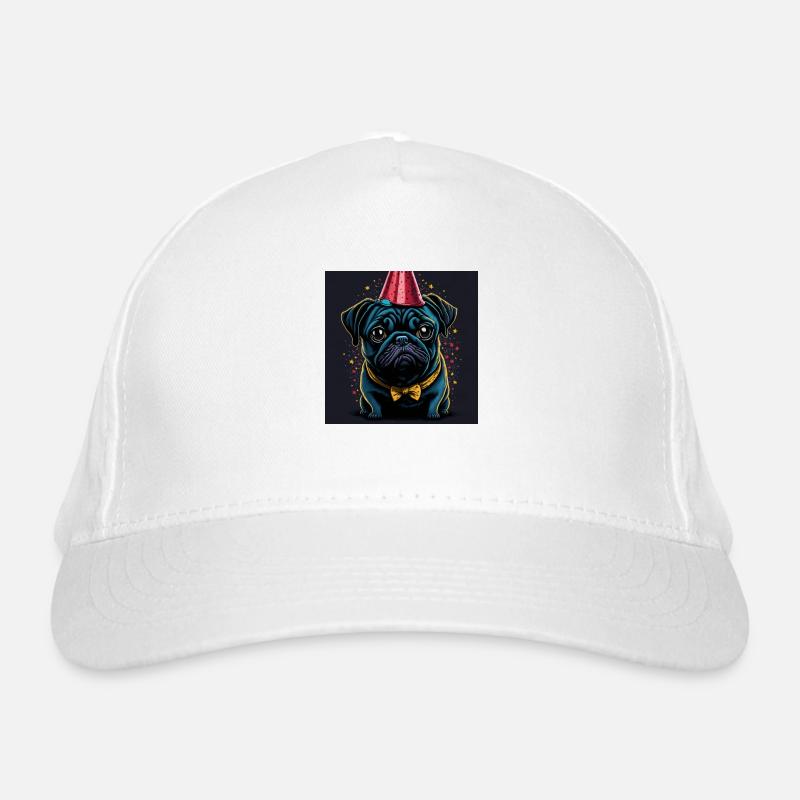 Hund mit Geburtstagshut Bio-Baseballkappe
