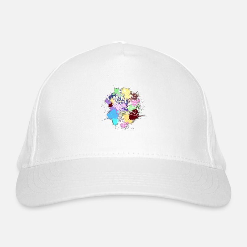 weißer indischer Kopfschmuck bunte Flecken Bio-Baseballkappe