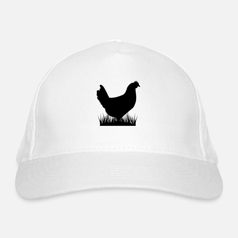 Huhn silhouette schwarz Bio-Baseballkappe