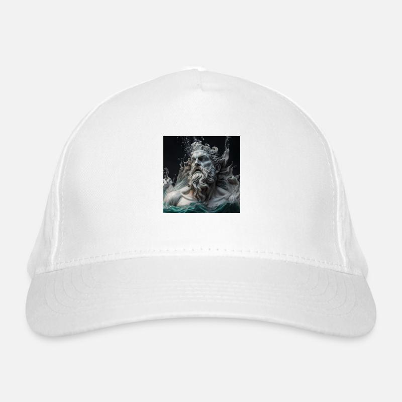 Greek Poseidon sculpture - Organic Baseball Cap - white
