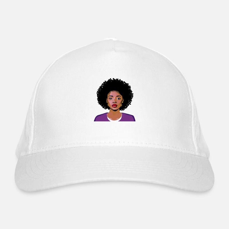 Frau mit Afro Bio-Baseballkappe