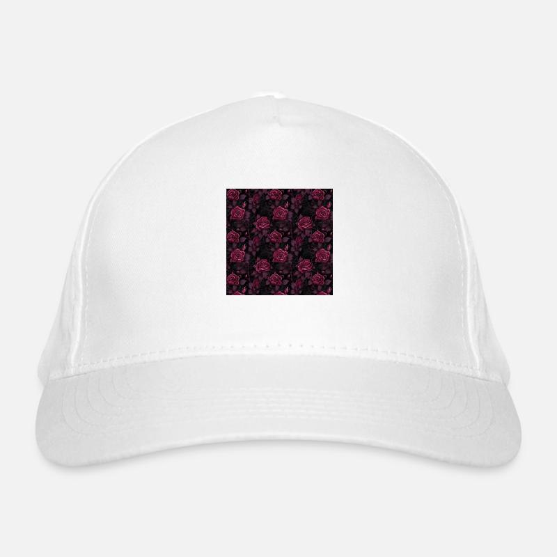 Roses Seamless Pattern Beautiful Elegant Aesthetic Organic Baseball Cap