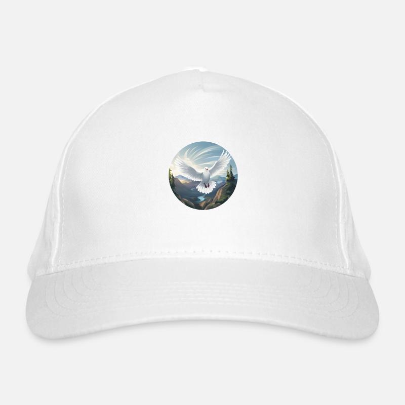 Weiße Taube Bio-Baseballkappe