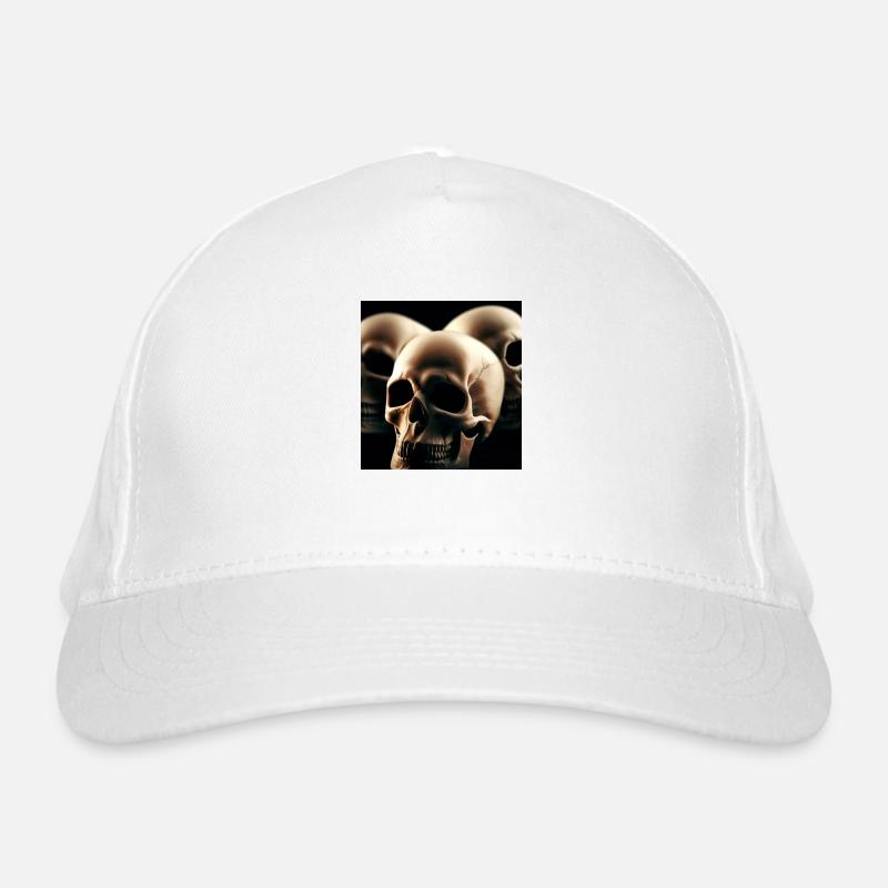 Toten kopf disgn - Organic Baseball Cap - white