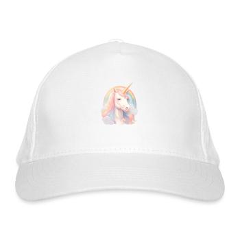 Arc-en-ciel de la fierté de la licorne rose - Casquette classique bio - blanc - Devant