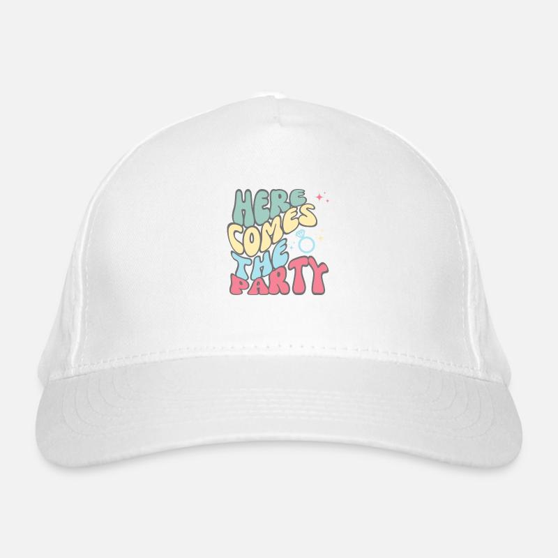 Hier kommt das Party-Team der Braut Bio-Baseballkappe