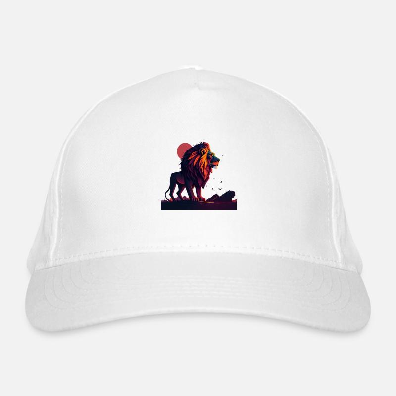 Lion au coucher du soleil Casquette classique bio