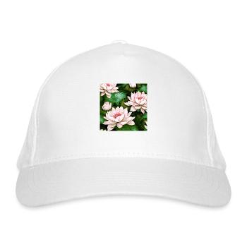 Wasserlilien Seerosen - Bio-Baseballkappe - Weiß - Vorne