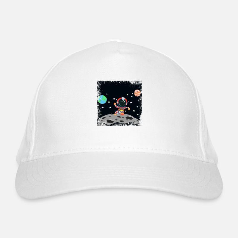 Astronaut red white grunge Organic Baseball Cap