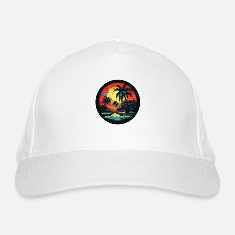 Ready for the island: holidays on the beach with palm trees Organic Baseball Cap