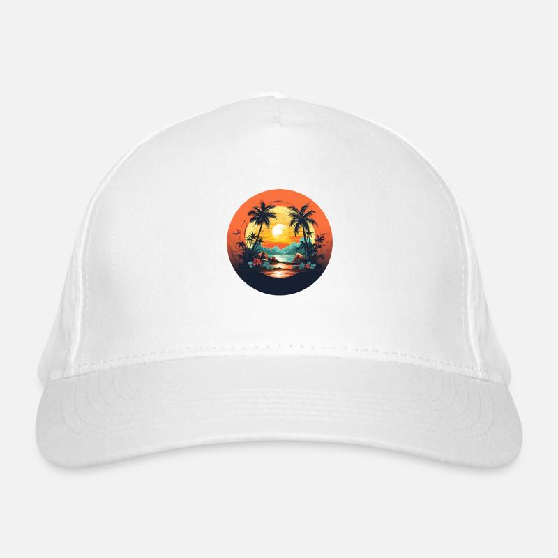 Paradis tropical : détente en vacances ! Casquette classique bio
