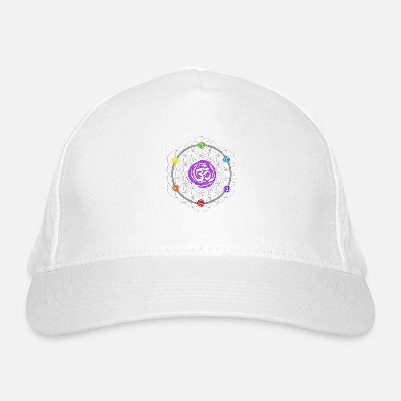 Fleur de vie et sept chakras - Casquette classique bio - blanc