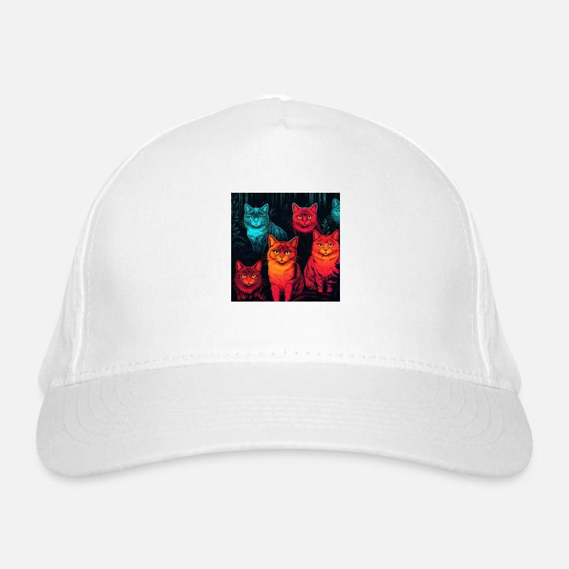 Pattern de chats style néon fluo Casquette classique bio