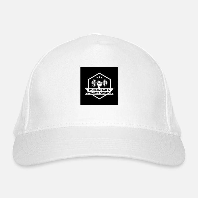 Ich kam sah und stemmte Gewicht Bio-Baseballkappe