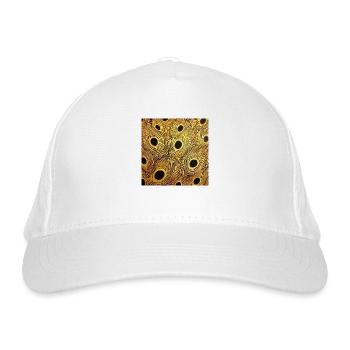 Peacock feather - Organic Baseball Cap - white - Front