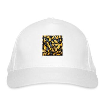 Goldene Blätter - Bio-Baseballkappe - Weiß - Vorne