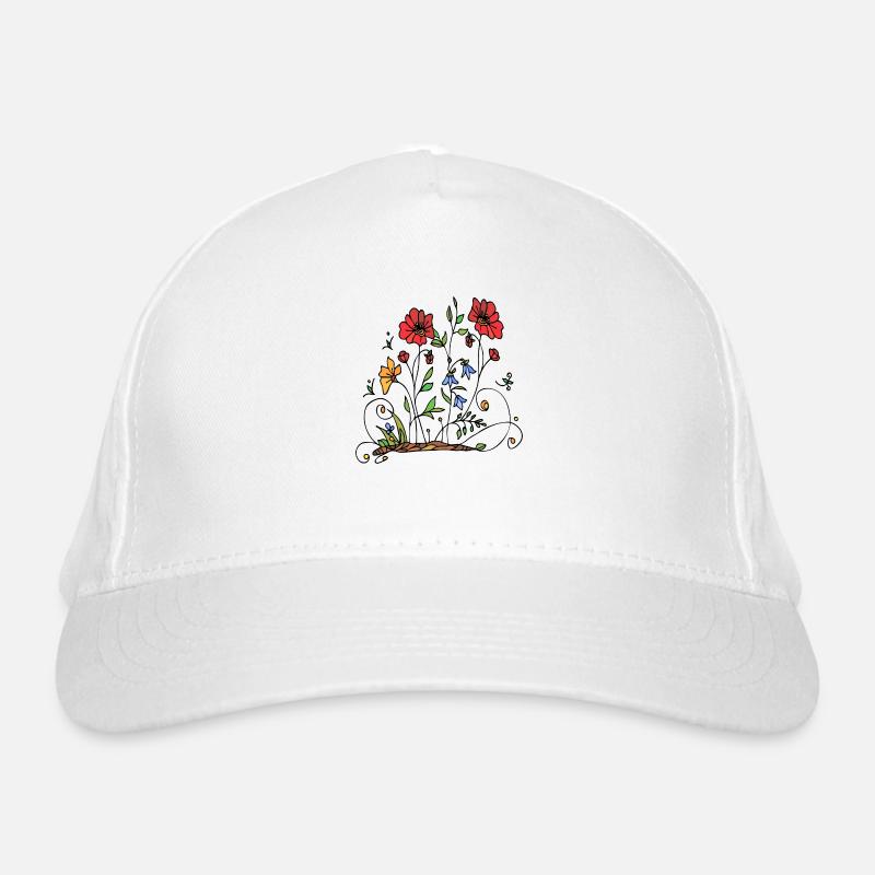 Fleur - Casquette classique bio - blanc