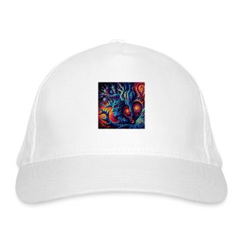 Psy forest fractal - Organic Baseball Cap - white - Front