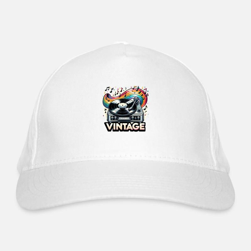 Vintage Record Player Organic Baseball Cap