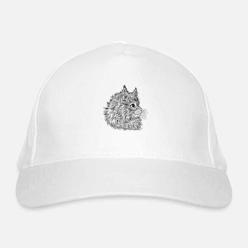 Katze lineart Bio-Baseballkappe