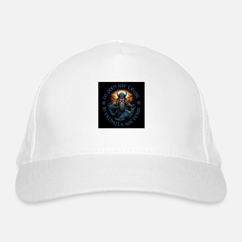 IN ODIN WE TRUST – IN VALHALLA WE FEAST / Wikinger Bio-Baseballkappe