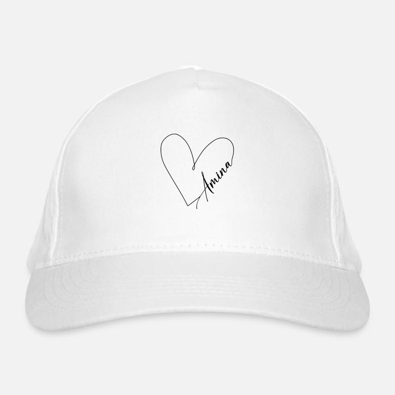 Amina Nom Ligne de Coeur Casquette classique bio